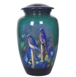 High Quality Modern Metal Picture Urn Fade Resistant Scratch Resistant Tarnish Resistant Easy Clean Tabletop <b>Vase</b> for Funeral - Product Image 5