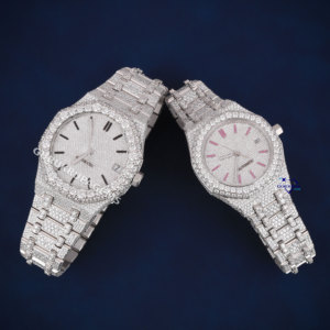 Relojes elegantes y de lujo para parejas, relojes automáticos de acero inoxidable con diamantes Moissanite, relojes lujosos - Product Image 6