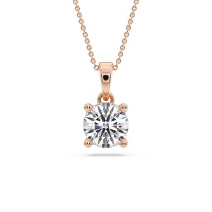 Colgante Solitario Clásico de Diamante de Corte Redondo Atemporal, Diamante Cultivado en Laboratorio de 0.30 Ct en Platino, Regalo de Aniversario de Bodas - Product Image 2