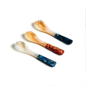 Serveurs à salade en bois bleu dégradé naturel avec ensemble de serveurs à salade en résine PRODUIT INDIEN FAIT À LA MAIN TAUX D'USINE DISPONIBLE - Product Image 4