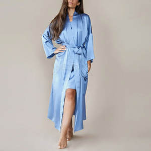 Precio al por mayor Mujeres Batas de seda Tamaño personalizado Mujeres Batas de seda Nuevo diseño Mujeres Batas de seda - Product Image 4