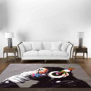 Tapis imprimé graffiti - Design unique de singe Banksy pour le salon, tapis fin non tissé - Product Image 3