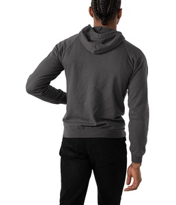 Sweat-shirts à capuche tricotés respirants personnalisés de haute qualité pour hommes, en coton biologique, anti-rétrécissement, durables, unis, vierges ou imprimés - Product Image 2