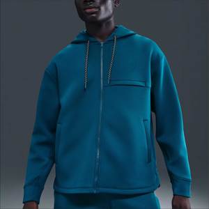 Sweat à capuche zippé oversize en molleton épais 350g pour homme, en coton écologique de haute qualité, brodé, collection automne, avec logo personnalisé - Product Image 3