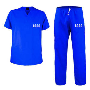 Ensembles d'uniformes d'infirmière à manches courtes Costume de gommage personnalisé Utilisation d'hôpital Tissu tricoté Scrubs médicaux unisexes - Product Image 1