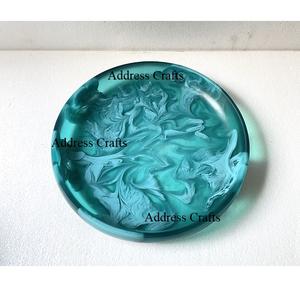 Bandeja de tocador de ensalada hecha a mano de resina al por mayor plato de postre de remolino personalizado plato de ensalada de servicio reutilizable de lujo vajilla de hotel para el hogar - Product Image 2