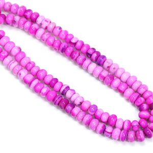 Magnifiques perles d'opale de forme ronde lisse, teintes de rose foncé et de violet, 6-9 mm, perles d'opale rose et violette lisses, qualité AAA - Product Image 5