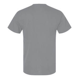 T-shirt uni à manches courtes en toile à col ras du cou pour hommes T-shirts verts en trois mélanges pour hommes - Product Image 4