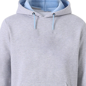 Sudadera con Capucha Kankakee Kays Premium Winter Grey Unisex, 100% Algodón Orgánico, Felpa, Logotipo de Chenilla, Cordones Azules, Luz Roja - Product Image 3