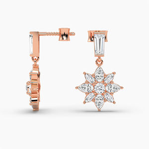 Boucles d'oreilles de luxe en moissanite multiforme de 1,69 ct, plaquées or 14 carats, argent 925 artisanal, pour femmes, VABS DIAMOND, meilleur designer - Product Image 6