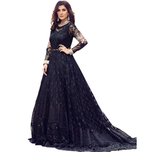 Heavy Embroidery Appliques Contrast Color Hand Work Women <b>Dresses</b> Pakistani Indian Style Long Maxi Duppata Three Piece <b>Dress</b> - Product Image 3
