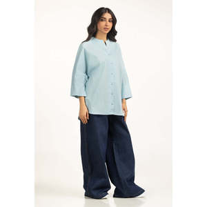 เสื้อเชิ้ตลำลองผ้าป๊อปลินเรียบง่าย รุ่น WM-CS-SS25-503 ทรงปกติ - Product Image 5