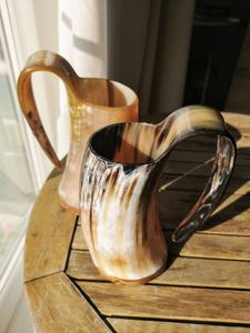 <span class=keywords><strong>KEYWORD</strong></span> POLIERTE HAND GEFERTIGTE VIKING TRINK HORN BIER STEIN Trink horn becher Wikinger Trink horn becher Kaffeetasse - Product Image 3