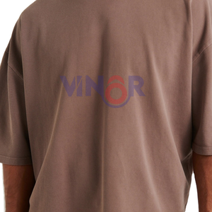 เสื้อยืดโอเวอร์ไซส์ผ้าฝ้ายใส่สบายสำหรับผู้ชายเสื้อยืดโอเวอร์ไซส์ธรรมดาหลากสีโลโก้ตามสั่ง - Product Image 5