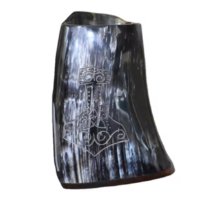 Taza de Cuerno de Búfalo Artesanal, Natural, de Alta Calidad, Personalizable, Ecológica, Decoración para el Hogar, Estilo Animal Tallado, para Uso Diario - Product Image 1