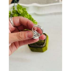 Southwest Kingman Turquoise & Sterling <b>Silver</b> Boho <b>Statement</b> <b>Ring</b> Emerald Cut Gemstone Size 8.5 for Everyday Wear - Product Image 5