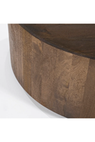 Table basse de salon en bois massif durable de style industriel moderne, personnalisable, avec accents en noyer rond