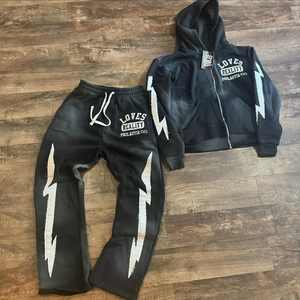 ชุดวอร์มกางเกงวอร์มปักลายและเสื้อฮู้ดชุดวอร์มซักลายปักใส่ตามท้องถนน - Product Image 5