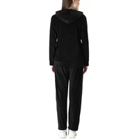 Ensembles de jogging brodés pour femmes à capuche, en molleton de coton 300 grammes, patchwork, à franges, longueur intégrale, décontractés pour l'automne, logo personnalisé OEM
