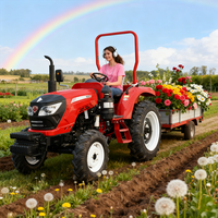 Tracteur compact 4x4 le plus vendu, mini-tracteur agricole à 4 roues motrices avec pompe et boîte de vitesses, accessoires complets inclus