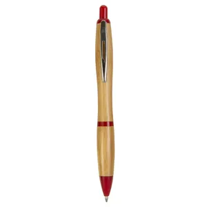 Penna Personalizzata in Bambù con Chiusura a Scatto, Gadget Promozionale Ecologico - Product Image 2