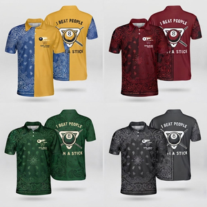 Chemise de snooker unisexe à impression numérique personnalisée pour adultes, manches courtes, respirante, séchage rapide, pour tournoi d'été - Product Image 6
