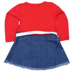 ชุดเดรสแขนยาวสำหรับเด็กผู้หญิง - สีแดง - Product Image 4