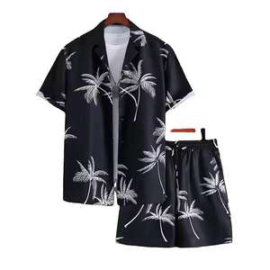 Nuevo Diseño Traje de Verano para Hombre de Camiseta con Solapa de Color Sólido y Shorts para Vacaciones y Ocio en la Playa con Logo Personalizado - Product Image 6