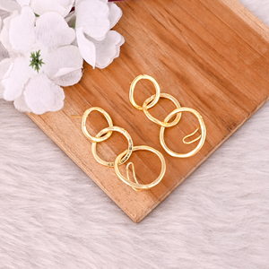 ต่างหูระย้าทองเหลืองชุบทองสีเหลืองทำด้วยมือเครื่องประดับแฟชั่นคลาสสิกของขวัญแต่งงานสำหรับคุณยาย - Product Image 4