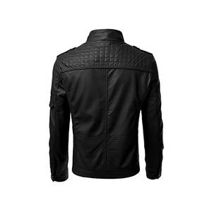 แจ็กเก็ตหนังแนวลำลองสำหรับผู้ชาย,แจ็กเก็ตแฟชั่นคอตั้งแนวลำลองสำหรับฤดูใบไม้ผลิและฤดูใบไม้ร่วง - Product Image 5