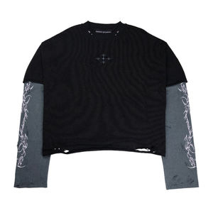 Camisetas de Algodón de Doble Manga al por Mayor, Personalizables con Lavado Ácido y Estampado DTG, Camisetas para Hombre - Product Image 6