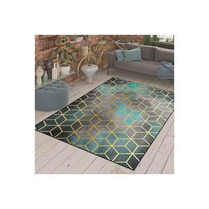 Alfombra de poliéster con estampado Digital de estilo clásico, alfombra Rectangular con patrón de oro verde azul para entrada, pasillo, sala de estar, dormitorio, 4M - Product Image 4