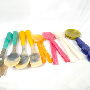 Handmade Resin <b>Salad</b> <b>Bowl</b> <b>Server</b> Set Eco-Friendly <b>Salad</b> Tools with Unique Kitchen Accessories <b>and</b> Cutlery - Product Image 1