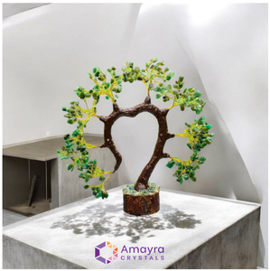 Arbre à tige en bois en forme de coeur en agate blanche avec base en bois pour la guérison de véritables arbres semi-précieux pour cadeau nouveaux objets décoratifs - Product Image 3