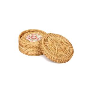 Handmade Rattan Drink Natural Woven <b>Placemats</b> Wicker Sea Grass Coasters Heat Resistant <b>Placemats</b> Table Pad Wholesale - Product Image 3