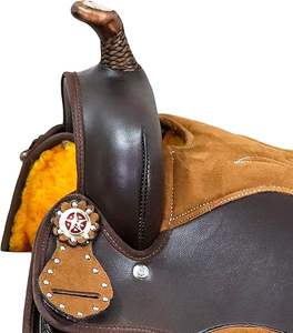 Western Trail Sillín de caballo de cuero genuino Auténtico Western Trail Sillines Western Leather Horse Saddle cover Horse - Product Image 2