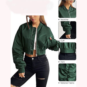 2025 nouveau gros personnalisé respirant vol bombardier femmes veste courte logo personnalisé Unique haute rue femmes bombardiers - Product Image 5