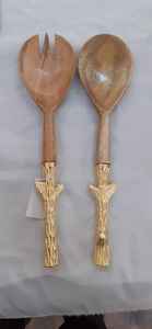 Juego de cucharas de madera para comer Utensilios de madera para cocina Cucharas de madera de teca natural de la India - Product Image 4