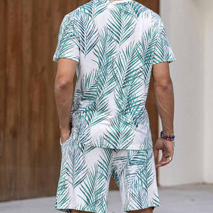 Conjunto de dos piezas de verano para hombre personalizado OEM Camiseta de algodón transpirable y pantalones cortos sublimados para mayor comodidad - Product Image 3