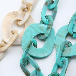 ROMANTIXC, collar de cadena de acrílico hecho a mano a la moda para mujer, cuentas de forma geométrica exagerada Europea americana para joyería de fiesta - Product Image 6