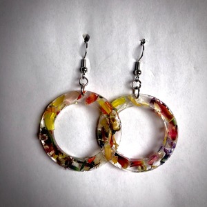 ต่างหูเรซินแบบเรียบง่ายลายดอกไม้แนววินเทจสำหรับใส่ในชีวิตประจำวัน - Product Image 2