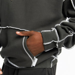 Sudadera con Capucha de Diseñador al por Mayor, Sudaderas Cortas Oversize de Alta Calidad 320g, Sudadera Corta Personalizada de Manga Larga Estilo Urbano para Hombre Tallas Grandes - Product Image 3