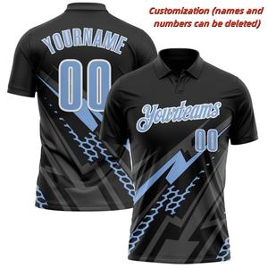 Botón de calle de verano de manga corta con estampado 3D de nombre personalizado para hombres para Polos, Camisetas de solapa con patrón geométrico colorido - Product Image 3