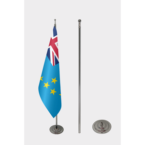 Drapeau d'intérieur personnalisé de Tuvalu avec impression numérique, mât en aluminium ou en fibre de verre, bannières en satin ou en polyester - Product Image 2