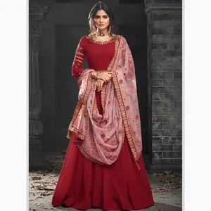 Truyền Thống Ấn Độ Pakistan Hồi Giáo Quần Áo Salwar Kameez Khadr Handmade Dabka Trên Net Phong Cách Hồi Giáo Ăn Mặc Như Lehenga Choli