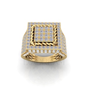 Anillo de Hip Hop de Plata de Ley 925 para hombre de diseño único VVS Clarity Leb Grown Brilliant Cut Diamond Anillo de hombre para fiesta de boda - Product Image 4