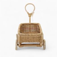 Poussette en rotin durable de haute qualité pour poupées, artisanat tissé à la main, non pliable, fabriquée au Vietnam, pour les enfants de 6 mois à 3 ans