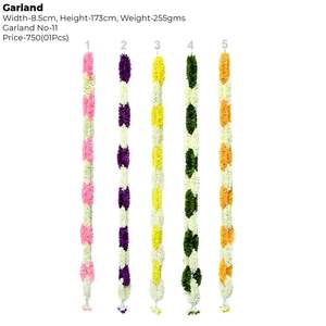 พวงมาลัยดอกไม้ประดิษฐ์ แซคคาด ลาดี สีเขียวขาว พลาสติก สำหรับตกแต่งภายใน AFF-Garland-12.2 ราคา 750 บาท/ชิ้น มีหลายสีให้เลือก - Product Image 2