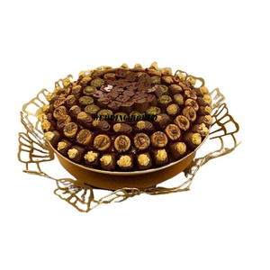 ชามช็อกโกแลตทรงกลมลายทองเหลืองพร้อมฐานไม้ ดีไซน์หรูหรา ทันสมัย - Product Image 6