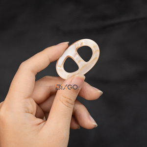 Best-selling Handmade Natural Mother of Pearl <b>Scarf</b> Ring Elipse-shaped Fashion Ring Buckle - Product Image 2